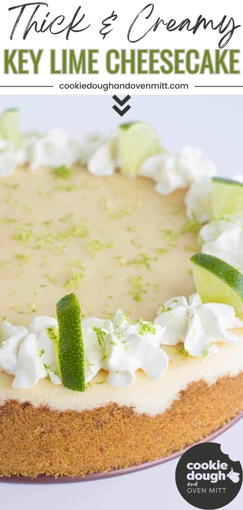 This key lime cheesecake offers a delightful twist on the classic key lime pie, with its thick and creamy texture and a perfect balance of sweet and tangy flavors. As a go-to summer dessert, this cheesecake is the ultimate package, satisfying both your cravings and the desire for a refreshing treat. Pie, Key Lime Pie With Sour Cream, Key Lime Pie In Springform Pan, Key Lime Cream Cheese Pie, Key Lime Pie With Biscoff Crust, Keylime Pie Cheesecake Recipes, Key Lime Pie Tiramisu, The Best Key Lime Pie Recipe, Crustless Key Lime Pie