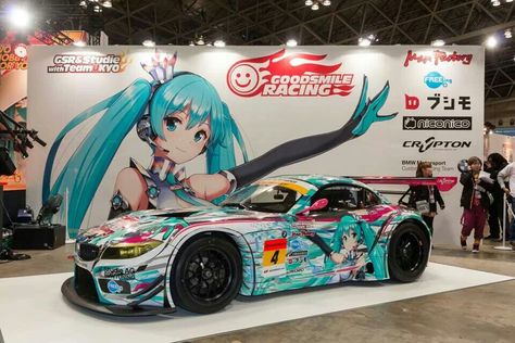 Hastune Miku car!!! :) Anime Race Car, Itasha Cars, Racing Miku, Anime Cars, Fantasy Wallpaper, Bmw Sport, Mobil Drift, Pimped Out Cars, Anime Car