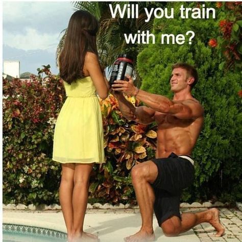 a little much but this made me laugh.  Training together is a MUST HAVE common ground for me n my boo. Gym Memes, Crossfit Couple, Bodybuilding Memes, Swole Mates, Gym Photoshoot, Gym Images, Fit Couple, Fitness Motivation Pictures, Motivational Pictures