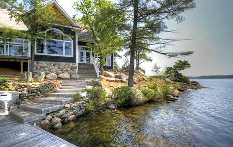 Cottage On Water, Cottages On The Lake, Cottage On A Lake, Lake Front Cabin, Lake Front House, Lake Front Cottage, Cottage On The Lake, Lakeside House, Lake Muskoka