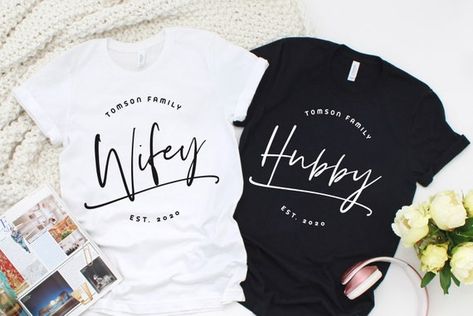 Married Couple Shirts, Hubby Wifey Shirts, Couples Shirts, Married Shirt, Husband Valentine, Honeymoon Shirts, Anniversary Shirt, Gifts For Fiance, Matching Couple Shirts