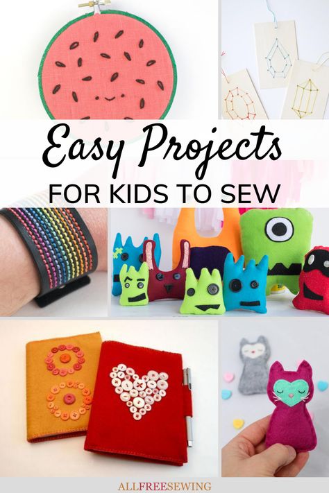 First Sewing Machine Project, Easy Projects For Kids, Easy Kids Sewing Projects, Easy Sewing Projects For Kids, Kids Sewing Crafts, Sew A Button, Sewing Classes For Beginners, Sewing Activities, Teaching Sewing