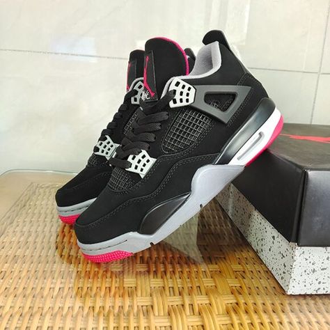 Jordan 4 Retro Black Red Grey/Bred Reimagined Sneakers Jordan 4s Bred Outfit Women, Jordan 4 Black And Red, Shoes Wishlist, Jordan 4 Red, Jordan 4 Black, Jordan 4’s, Bday List, Red Jordans, Jordan Retro 4