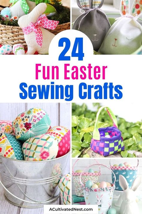 Sewing Easter Projects, Spring Sewing Projects, Diy Easter Treats, Easter Sewing Crafts, Easter Fabric Crafts, Easter Sewing, Easter Treat Bags, Spring Sewing, Diy Easter Gifts