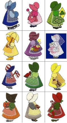 210 Sunbonnet Sue Applique Quilt / Patterns Ideas Motifs D'appliques, Girl Quilts Patterns, Applique Quilt Patterns, Sunbonnet Sue, Applique Quilting, Pola Sulam, Doll Quilt, Girls Quilts, Machine Embroidery Patterns