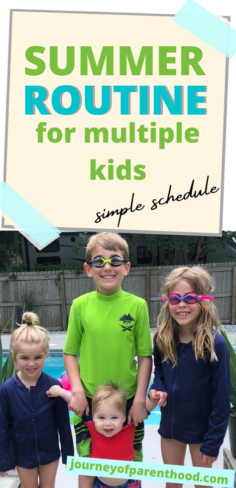 Daily Summer Schedule, Summer Schedule For Kids, Kids Summer Schedule, Daily Schedule Kids, Surviving Summer, Summer Routine, Mom Of Four, A Daily Routine, Toddler Schedule