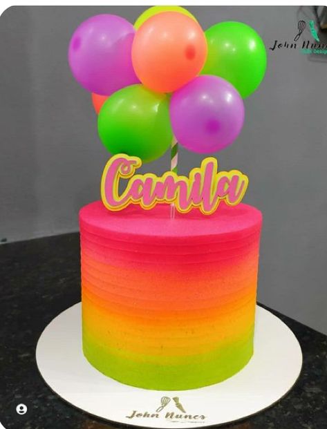 Alanya, Tortas Neon Party, Neon Party Cake, Glow Party Cake, Neon Birthday Cakes, Neon Pool Parties, Neon Cake, Bolo Neon, Neon Cakes