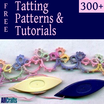 Over 300 Free Tatting Patterns and Projects, How To Tatting Guides, Charts and More Lace Tatting Patterns, Free Tatting Patterns, Needle Tatting Tutorial, Tatting Patterns Free, Needle Tatting Patterns, Shuttle Tatting Patterns, Free Crafts, Tattoo Trend, Tatting Tutorial