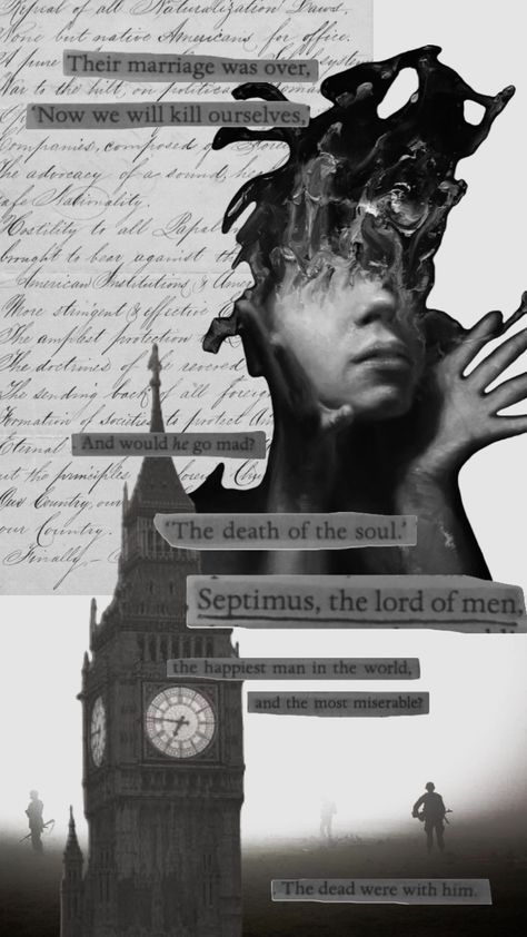 Septimus - Mrs Dalloway Virginia Woolf Mrs Dalloway, Mrs Dalloway Aesthetic, Mrs Dalloway, Weird Girl, English Major, Commonplace Book, Broken Images, Books Aesthetic, Literature Quotes