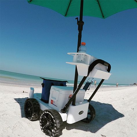 Beach Wagon Diy, Beach Cart Diy, Beach Fishing Cart, Beach Gadgets, Beach Vacation Accessories, Beach Trailer, Fishing Cart, Kids Wagon, Folding Cart