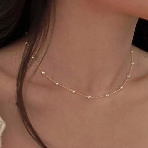 Pearl Gold Necklace Minimalist