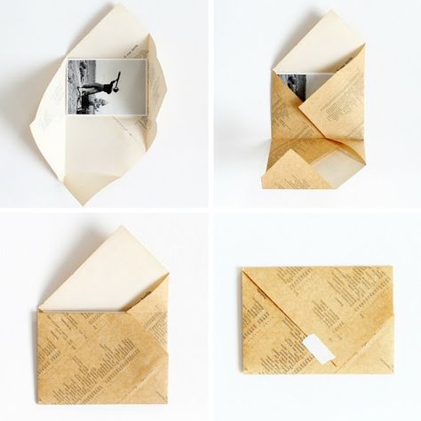 Diy Envelop, Tutorial Envelope, Envelope Origami, Envelope Diy, Letters Ideas, Envelope Tutorial, Letter Folding, طابع بريدي, Origami Envelope