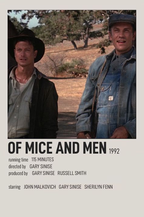 Of Mice And Men Poster, Gary Sinise Of Mice And Men, Of Mice And Men Aesthetic, Of Mice And Men Art, Mice Of Men, Men Polaroid, Mice And Men, Writing Time, Gary Sinise