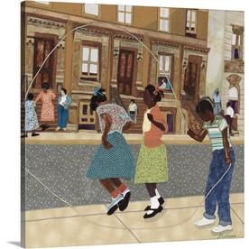 Greatbigcanvas Double Dutch By Phyllis Stephen 2381628-24-16X16 Black Art, African American Artwork, Double Dutch, African American Artist, African American Girl, African American Art, Art Wall Kids, American Artists, American Art