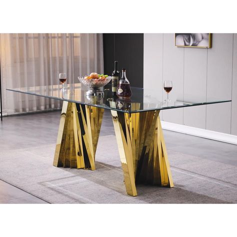 Table For Dining Room, Oak Dining Room, Glass Dining Room Table, White Leather Dining Chairs, Dining Table Gold, Gold Dining, High End Kitchens, Luxury Marble, Modern Dining Room Tables