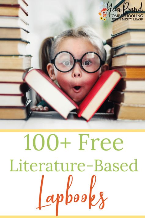 100+ Free Literature-Based Lapbooks - Year Round Homeschooling Lapbooks Free, Homeschool Lapbooks, Lap Books, Unit Studies Homeschool, Boxcar Children, Free Homeschool Printables, Reading Unit, Free Novels, Homeschool Tips