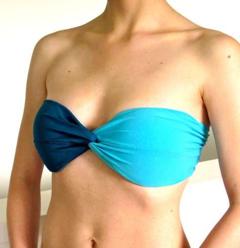 Twisted Bandeau Bikini Top : 5 Steps (with Pictures) - Instructables Bandeaus, Bandeau Top Pattern, Swimwear Sewing Patterns, Make Your Own Clothes, White Bikinis, Trendy Swimwear, Kendall Jenner Outfits, Kim Kardashian Red Carpet, Ropa Diy