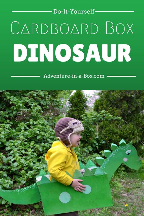 Make a cardboard box dinosaur and have a prehistoric adventure! A fun craft for kids who love dinosaurs. Wedding Cake Elegant Classy, Cardboard Box Costume, Box Dinosaur, Halloween Costumes You Can Make, Dinosaur Projects, Box Costumes, Strawberry Rhubarb Crisp, Wedding Cakes Elegant, Cardboard Box Crafts