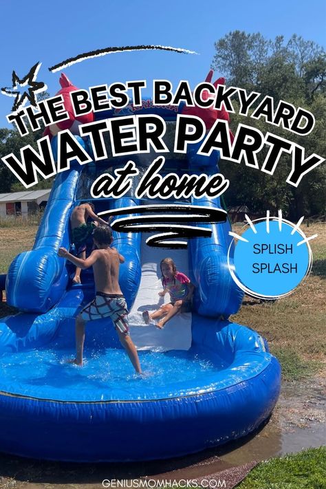 THE BEST Water party ideas to throw a perfect summer birthday party #water #kidsactivities #summerfun #games. Go for more info 👉https://whispers-in-the-wind.com/top-pool-games-for-kids-fun-and-exciting-water-activities/?kids143 Splash Party Ideas Water Games, Slip And Slide Party Ideas, Splish Splash Party Ideas, Splish Splash Birthday Party Food, Summer Water Party, Water Slide Party Ideas, Slip N Slide Party, Waterslide Birthday Party Ideas, Summer Birthday Party Ideas For Boys