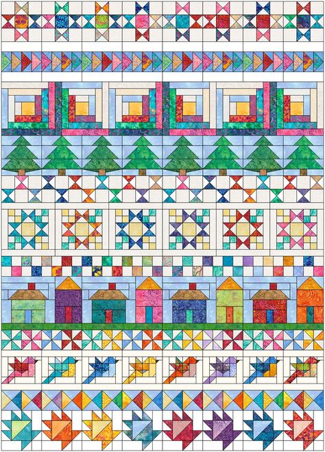 2021 BOM-Joy in the Journey-A Row By Row Quilt Row By Row Quilts Ideas, Row Quilts Ideas, Row By Row Quilts, Row Quilts, Row Quilt, Sampler Quilts, Mystery Quilt, Row By Row, House Quilts