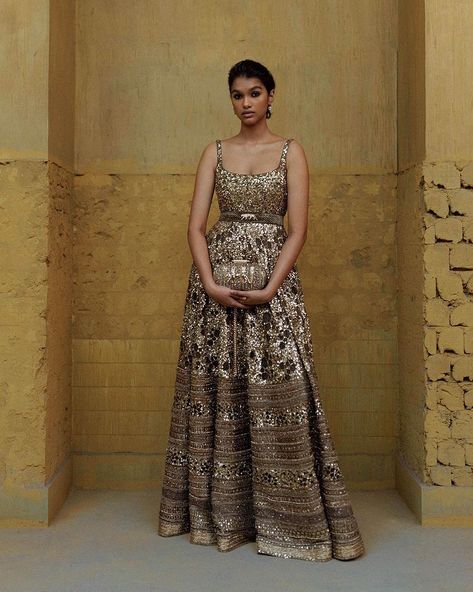 Sabyasachi on Instagram: “COUTURE 2022 The crumbling grand mansions of North Calcutta, venetian chandeliers and tarnished silverware—an intense integrity beneath…” Couture, Katy Perry, Sabyasachi Gown, Sabyasachi Lehenga Cost, Sabyasachi Collection, Sabyasachi Sarees, Sabyasachi Lehenga, Organza Lehenga, Bridal Lehenga