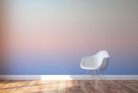 Upcycling, Blue Ombre Bedroom Walls, Sunrise Wall Paint, Sunrise Ombre Wall, Painting An Ombre Wall, Sunset Ombre Wall Paint, Ombre Room Paint Bedrooms, Ombre Accent Wall Bedroom, Ombre Bedroom Wall