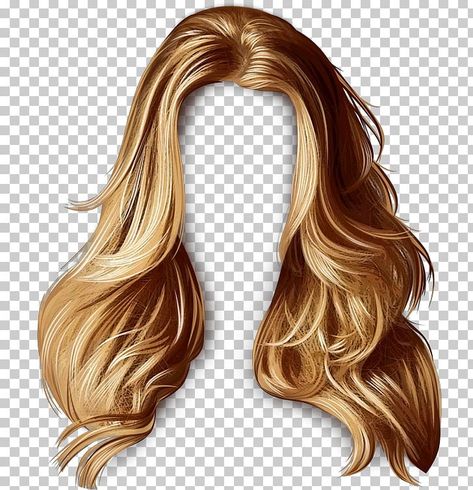 Blond Brown Hair, Formal Id Picture, Brown Hair Wig, Style Long Hair, Medium Length Brown Hair, Png Hair, Hair Illustration, Hair Blond, Dance Outfits Practice