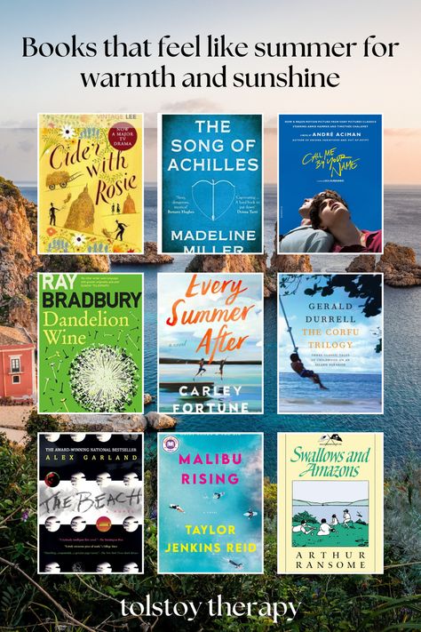 Sometimes I just want to read a book that feels like summer. Even if it's cold and dreary outside, I can escape winter and find warmth, sunshine, and long summer days inside the pages of a good book. Here are some of the best books with summer vibes, whether you're looking for a welcome antidote to dark winter days, or a novel that matches the warm summer days in your part of the world. Books Like Every Summer After, Cozy Summer Books, Feel Good Books To Read, Books To Read Summer, Books About Summer, Summer Book Recommendations, Books For Summer, Cottagecore Books, Reading Inspiration