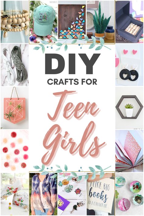 Updated! Now with over 30+ DIY crafts for teen girls. Find fashion, jewelry, home decor, outdoor diy, and more! #teen #teengirl #teencrafts #teenactivities Upcycling, Easy Crafts For Teens, Diy Crafts For Teen Girls, Diy Crafts For Teens, Diy Journal Books, Preschool Art Activities, Crafts With Pictures, Easy Diy Jewelry