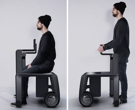 I love how designer Manuel Hess put it... 'a walker doesn't have to look like a disease itself.' Harsh but SO true! His proposal for a Mobility Walkers, Wheelchairs Design, Safety Lights, Body Posture, Medical Aesthetic, Yanko Design, Organic Design, Design Language, Showcase Design