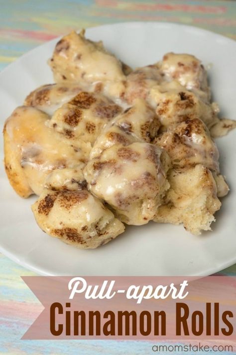 Biscuit Cinnamon Rolls Easy Pull Apart, Pull Apart Cinnamon Rolls, Pillsbury Cinnamon Roll Recipes, Biscuit Cinnamon Rolls, Cinnamon Pull Apart Bread, Pillsbury Cinnamon Rolls, Lazy Weekend, Quick Breakfast Recipes, Breakfast Sweets