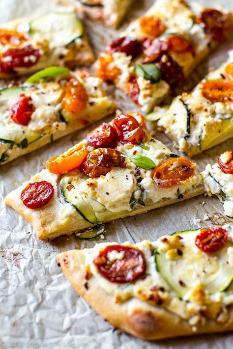 30+ Best Book Club Snacks-Food Ideas For Book Clubs—Delish.com Ricotta Flatbread, Homemade Flatbread Pizza, Herbed Ricotta, Book Club Snacks, Homemade Flatbread, Zucchini Pizzas, Easy Zucchini, Flatbread Recipes, Flatbread Pizza