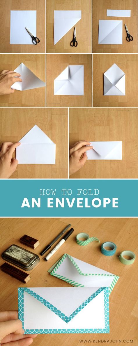 DIY Paper Envelope from Regular Printer Paper! Quick and Easy 1 min project! #diy #papercrafts Fold An Envelope, Envelope Diy Paper, Diy Envelop, Make Envelope, Homemade Envelopes, Envelope Tutorial, Envelope Paper, Origami Diy, Origami Envelope