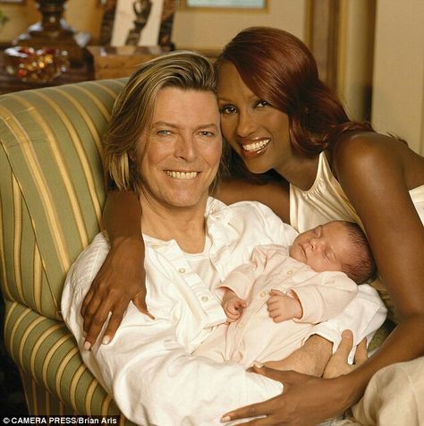 The late David Bowie and his beautiful family. Iman Bowie, Supermodel Iman, Iman And David Bowie, Duncan Jones, Major Tom, Interracial Couples, Music Legends, Somali, Celebrity Couples