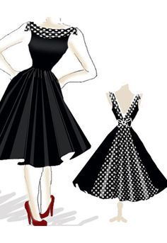 Rockabilly Dress Vintage 1950s Dresses, Lindy Hop Dress, Rockabilly Dress Pattern, Vintage Dresses 1950s, Rockabilly Dresses, Rockabilly Wedding, Mode Retro, Stil Vintage, 50s Dress