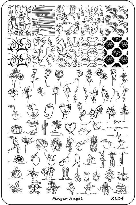 Printable Nail Art Practice Sheet, Printable Nail Art, Nail Template, Stamping Metal, Nail Art Stencils, Christmas And Halloween, Image Nails, Nail Stencils, Nail Art Stamping Plates