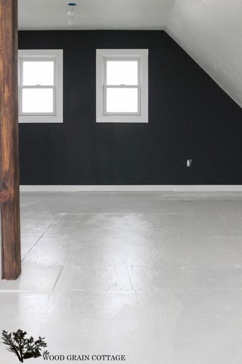 How To Paint Plywood Floors by The Wood Grain Cottage Stained Plywood Floors, Paint Plywood, Painted Plywood Floors, Plywood Floors, Painted Wood Floors, Plywood Floor, Small Cafe Design, Attic Flooring, Gallon Of Paint