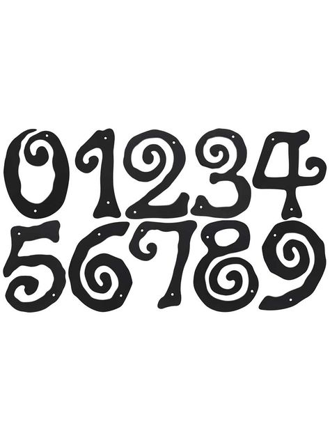 Scroll Style House Numbers - 5 1/2" Height | House of Antique Hardware Best Number Fonts, Large House Numbers, Cool Numbers, Number Fonts, Number Stencils, Fancy Letters, Large House, Address Numbers, Mosaic House
