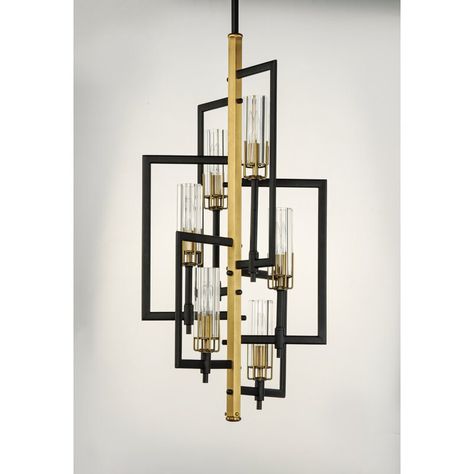 Etta Avenue™ Vivaan 6 - Light Dimmable Geometric Chandelier & Reviews | Wayfair Foyer Pendant Lighting, Geometric Pendant Light, Cage Chandelier, Foyer Lighting, Foyer Pendant, Contemporary Chandelier, 3 Light Pendant, Chandelier Design, Black Chandelier