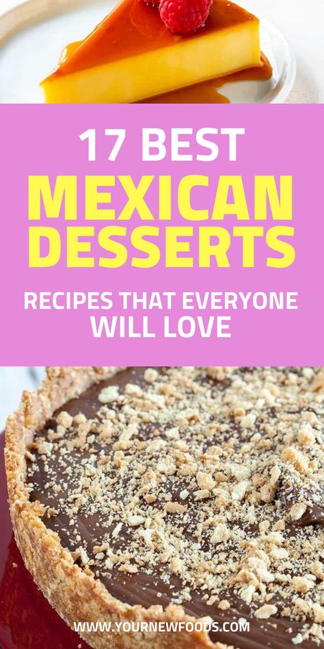 17 Mexican Desserts - Delicious Mexican dessert recipes. These dessert recipes will be loved by everyone and make any celebration special. Enjoy Mexican food recipes and find your new favorite. Browse through recipes for Mexican breakfasts, dinners, desserts, cookies, tacos, enchiladas, casserole recipes, and more Mexican food recipes. #Mexicanrecipes Cooking Party Ideas For Adults, Mexican Food Dishes For Party, Mexican Gourmet Desserts, Typical Mexican Food, Southwest Dessert Recipes, Aztec Food Recipes, Mexican Dessert Dip, Dessert For Mexican Food, Mexican Dinner Party Recipes