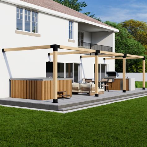 Assembly Instructions for Single Free-Standing Zen Pergola Pergola With Brackets, Modern Pergola Attached To House, 6x6 Pergola, Roof Rafters, Wall Mounted Pergola, Diy Pergola Kits, Free Standing Pergola, Attached Pergola, Privacy Wall