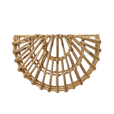 "Shop the Hello Honey Natural Mesa Woven Cane Wall Pocket at Michaels. com. This boho-inspired wall basket showcases a stylishly rounded frame finished with intricately woven cane. Add depth and texture to an entryway or gallery wall with this organically crafted wall basket. Use it for showcasing dried or faux seasonal flora, decorative accents, or simply mount as a standalone piece for a hint of modern boho flair. This boho-inspired wall basket showcases a stylishly rounded frame finished with Woven Wall Basket Decor, Cane Wall, Decorative Wall Sculpture, Beachy Room, Round Wall Art, Wall Baskets, Hand Stamped Metal, Fish Wall Decor, Wall Shelf Decor
