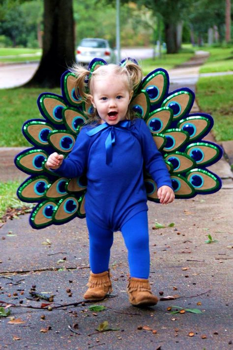 Children Costume Ideas, Kids Peacock Costume, Peacock Fancy Dress For Kids, Peacock Dress For Kids, Cute Toddler Halloween Costumes Girl, Toddler Halloween Costume Girl, Maskembal Ideas For Kids, Halloween Costumes For Toddler Girl, Toddler Peacock Costume