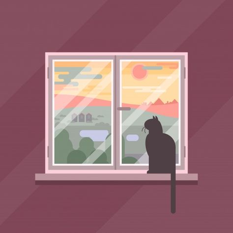 Window View Illustration, Friday Illustration, View Illustration, Graphic Shapes Design, Window Illustration, Summer Window, Window Drawing, Paper Cutout Art, Background Frame