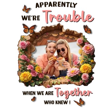 Take a risk and make their birthday unforgettable with this personalized "We're Trouble" T-shirt! Customize it with a photo and show your love for your partner with a unique gift. Made from soft cotton, this T-shirt is the perfect way to add some adventure to your birthday celebrations. Shop now! Messages: Embark on the journey of a lifetime and display your unbreakable connection with our exclusive We're Trouble top! This bold and fashionable unisex t-shirt demands notice, offered in various sizes and skillfully made. Don't pass up the opportunity to impress your daring duo with an unforgettable birthday present that they will proudly show off! Instruction: Step 1: Choose customized options. For the best design, please load all options and choose all required fields (*). Recheck them care Couple Gifts For Her, A True Friend, Personalized Sweater, Personalized Couple Gifts, Sibling Gifts, Relationship Gifts, Professional Gifts, Gifts For Colleagues, Bestie Gifts