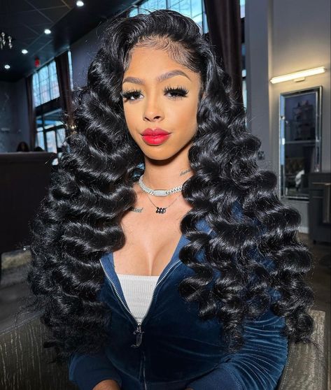 Wand Curls On Weave, Best Human Hair Wigs, Loose Deep Wave, Frontal Wig Hairstyles, Big Curly Hair, Straight Hair Bundles, Human Wigs, Lace Frontal Wigs, Deep Wave Hairstyles