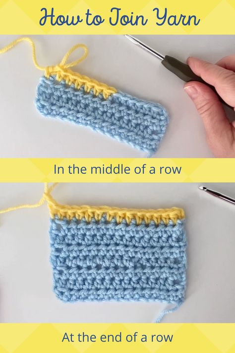 Amigurumi Patterns, Joining New Yarn In Crochet, How To Join Yarn In Crochet, How To Turn Your Crochet Work, Best Way To Join Yarn In Crochet, How To Change Wool In Crochet, Attaching Yarn In Crochet, Best Way To Change Colors In Crochet, How To Join Different Color Yarn In Crochet