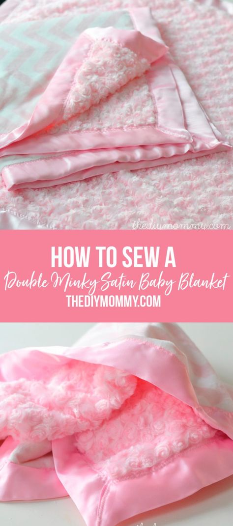 Receiving Blanket Sewing Pattern, Couture, Diy Blanket Sewing, Minky Baby Blanket Diy, Baby Blanket Sewing, Baby Blanket Fabric, How To Sew Baby Blanket, Sew Blanket, Satin Blanket
