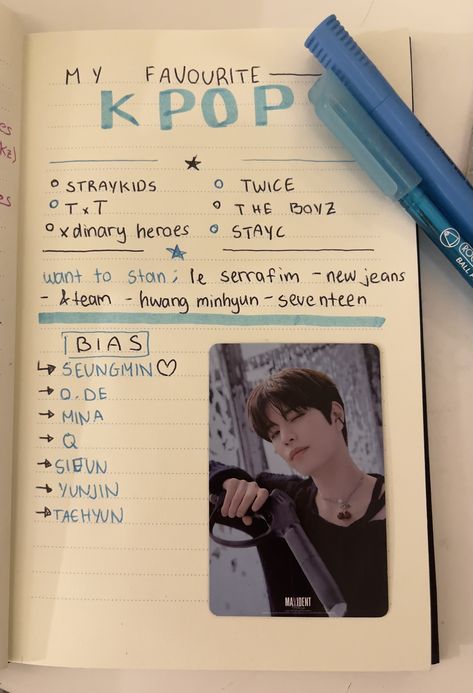 K Pop Sketchbook, Aesthetic Notebooks Ideas, Kpop Notes Ideas, K Pop Drawing Ideas, Cute Drawings Kpop, Skz Notebook Ideas, Kpop Cute Drawings, Skz Things To Draw, Kpop Art Ideas