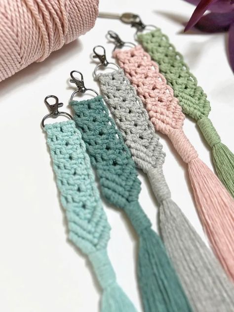 Macrame Keychain Tutorial Step By Step Free, Paracord Macrame Keychain, Macrame Key Rings Diy, Free Printable Macrame Keychain Patterns, Macrame Bag Charm Diy, Macrame Key Chain Tutorial, 2 Color Macrame Keychain, Hemp Cord Keychain Diy, Free Macrame Keychain Pattern